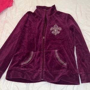 Onque Casuals y2k Burgundy Rhinestone Jacket